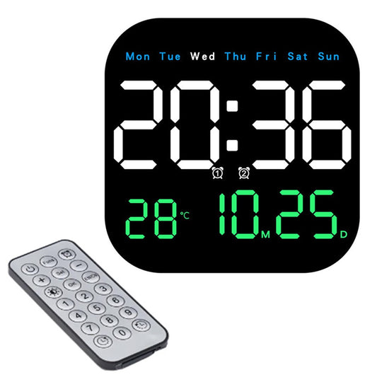 10.55 inch Digital Large Display Clock Electronic Clock with Date / Month / Temperature LED Display for Desk / Wall