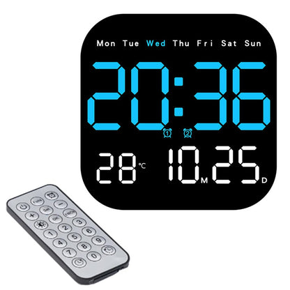 10.55 inch Digital Large Display Clock Electronic Clock with Date / Month / Temperature LED Display for Desk / Wall