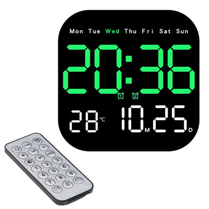 10.55 inch Digital Large Display Clock Electronic Clock with Date / Month / Temperature LED Display for Desk / Wall