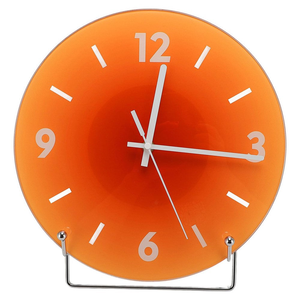 12 inch Sunset Wall Clock with Bracket Battery Operated Gradient Glass Silent Clocks for Home (No Battery)