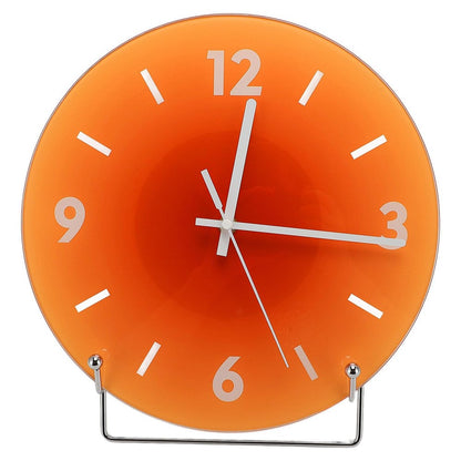 12 inch Sunset Wall Clock with Bracket Battery Operated Gradient Glass Silent Clocks for Home (No Battery)