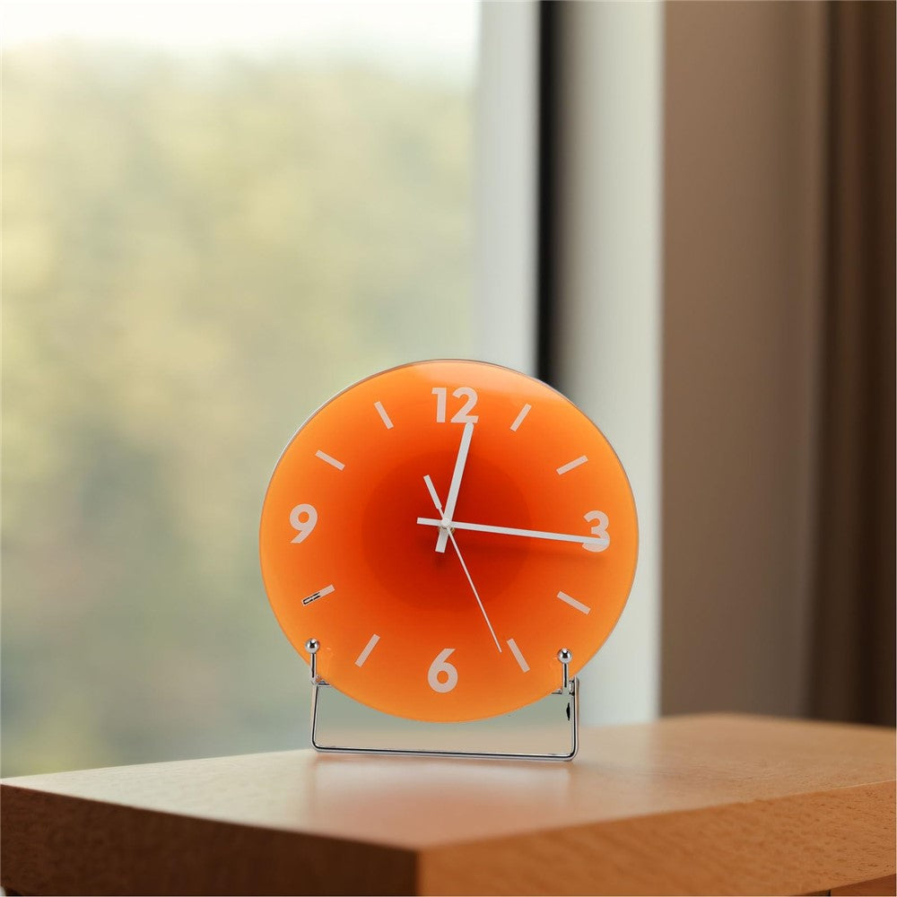 12 inch Sunset Wall Clock with Bracket Battery Operated Gradient Glass Silent Clocks for Home (No Battery)