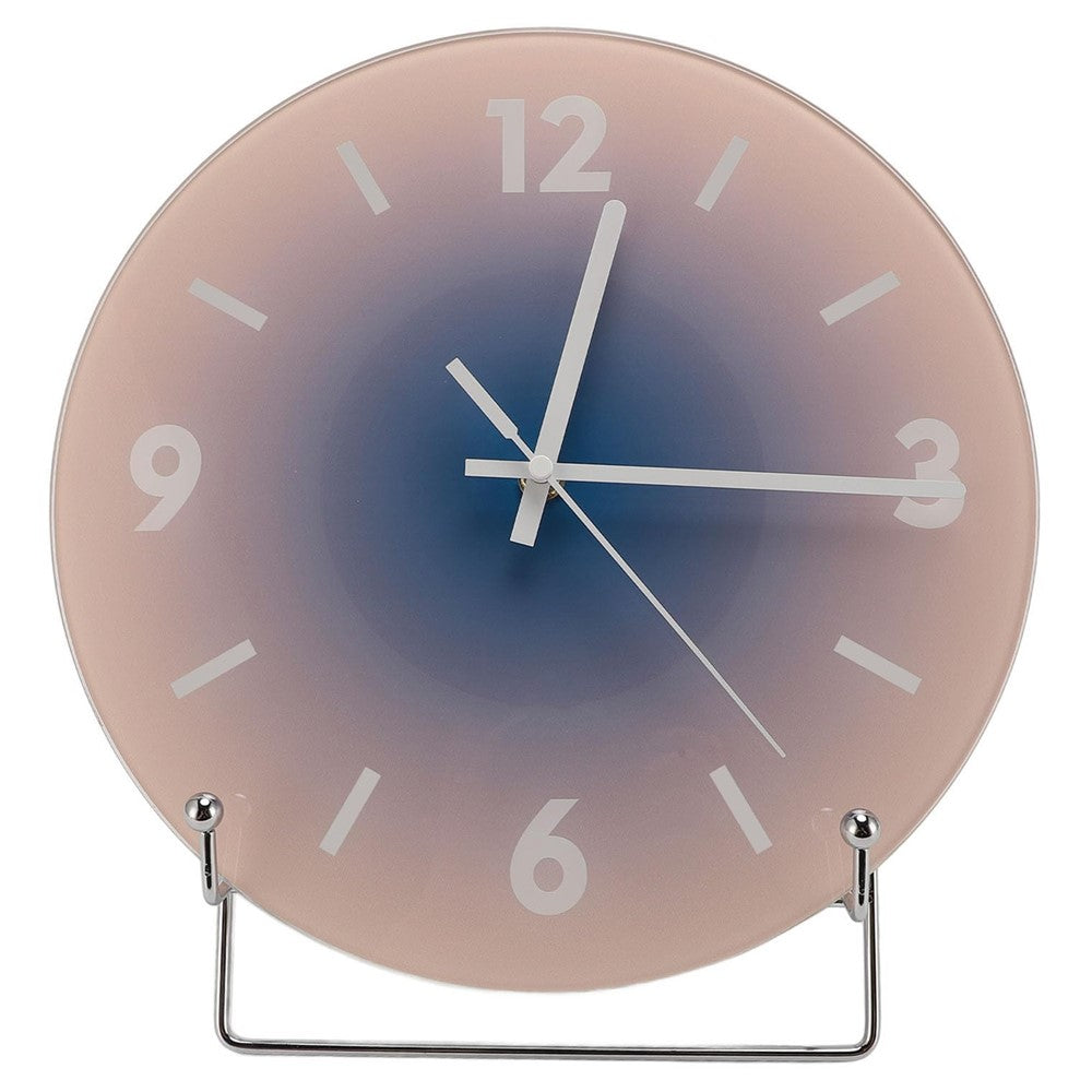12 inch Sunset Wall Clock with Bracket Battery Operated Gradient Glass Silent Clocks for Home (No Battery)