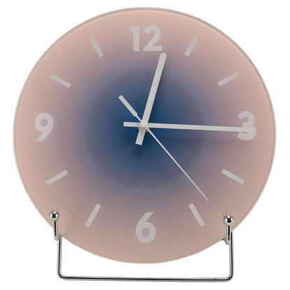 12 inch Sunset Wall Clock with Bracket Battery Operated Gradient Glass Silent Clocks for Home (No Battery)