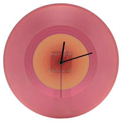 12 inch Music Record Wall Art Clock Translucent Silent Round Clocks Home Decor (No Battery)