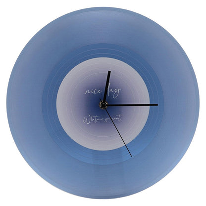 12 inch Music Record Wall Art Clock Translucent Silent Round Clocks Home Decor (No Battery)