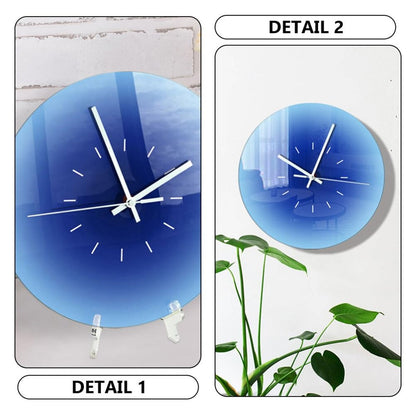12 inch Sunset Wall Clock with Dial Scale Silent Gradient Glass Clocks for Home (No Battery)
