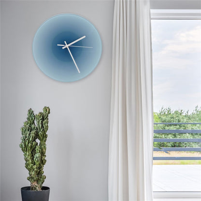12 inch Sunset Wall Clock with Bracket Silent Non-Ticking Gradient Glass Clocks for Home (No Battery)