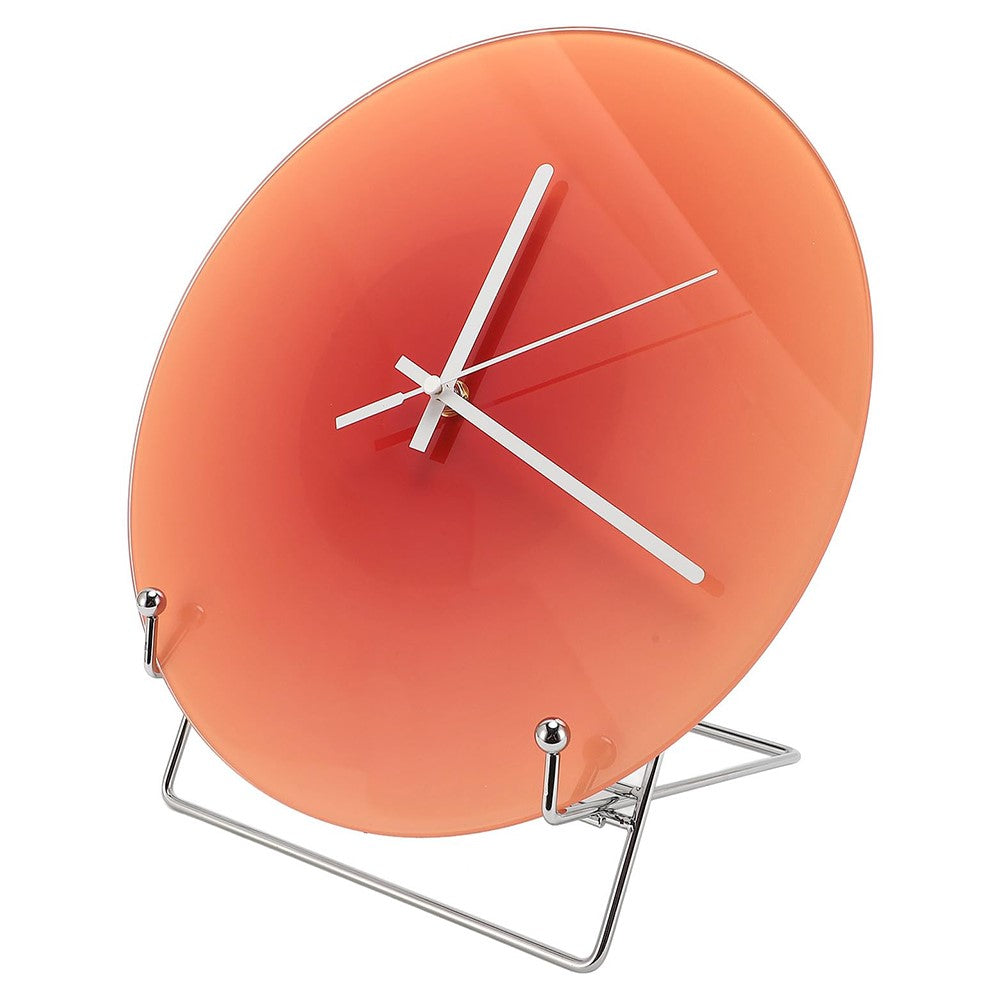 12 inch Sunset Wall Clock with Bracket Silent Non-Ticking Gradient Glass Clocks for Home (No Battery)