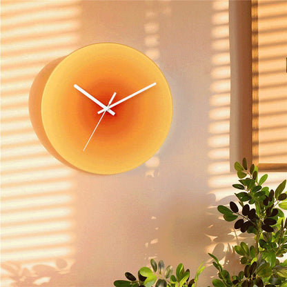12 inch Sunset Wall Clock Silent Non-Ticking Gradient Glass Clocks for Home (No Battery)