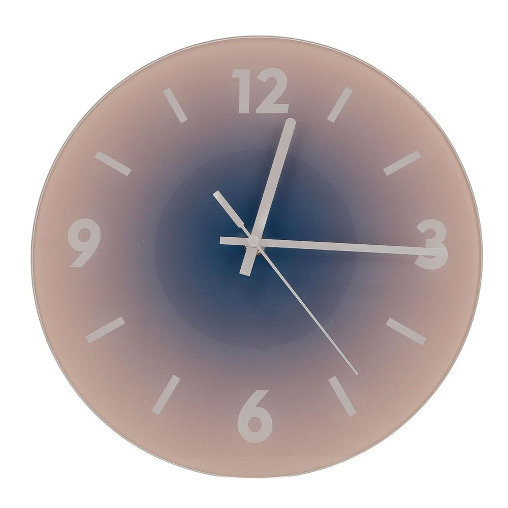 12 inch Sunset Wall Clock Battery Operated Gradient Glass Silent Clocks for Home (No Battery)