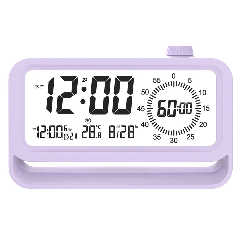 Digital Alarm Clock with Visual Timer 3 Level Brightness Countdown LCD Time Reminder (No Battery)