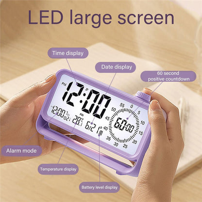 Digital Alarm Clock with Visual Timer 3 Level Brightness Countdown LCD Time Reminder (No Battery)