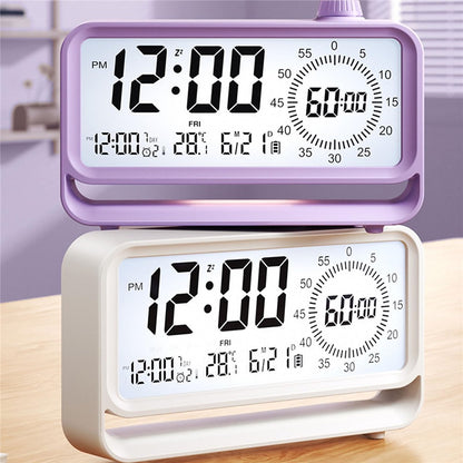 Digital Alarm Clock with Visual Timer 3 Level Brightness Countdown LCD Time Reminder (No Battery)