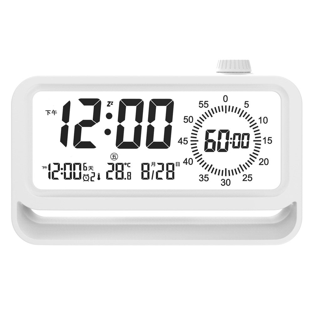 Digital Alarm Clock with Visual Timer 3 Level Brightness Countdown LCD Time Reminder (No Battery)
