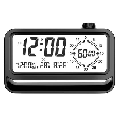 Digital Alarm Clock with Visual Timer 3 Level Brightness Countdown LCD Time Reminder (No Battery)