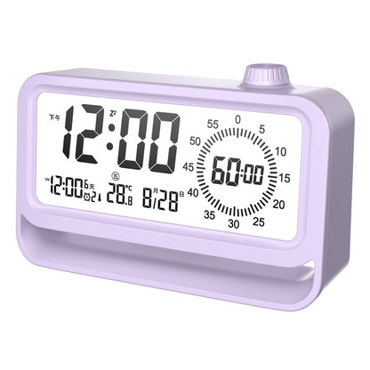 Digital Alarm Clock with Visual Timer 3 Level Brightness USB Rechargeable Countdown LCD Time Reminder