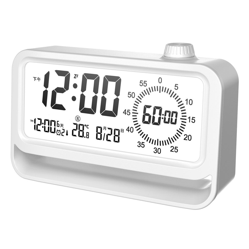 Digital Alarm Clock with Visual Timer 3 Level Brightness USB Rechargeable Countdown LCD Time Reminder