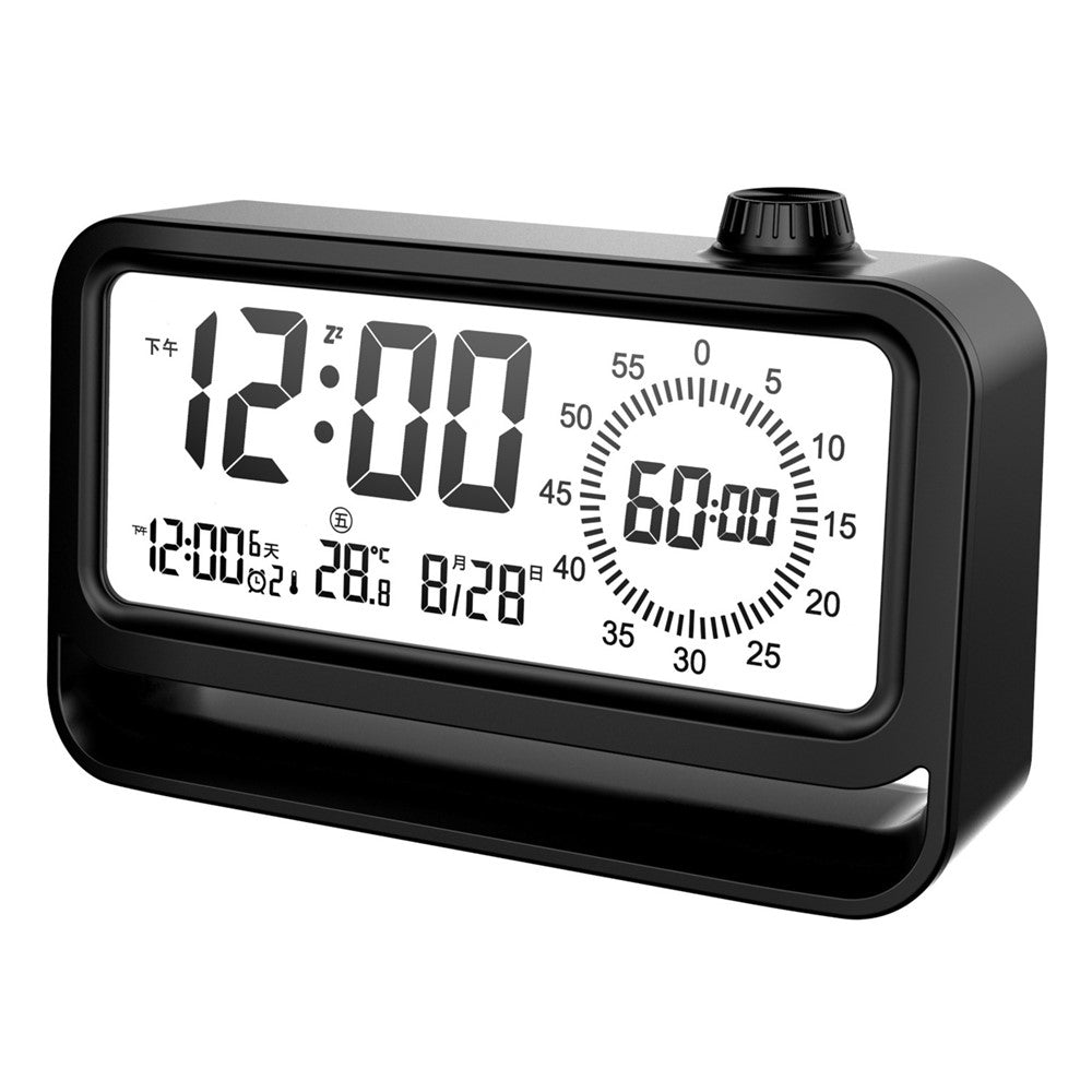 Digital Alarm Clock with Visual Timer 3 Level Brightness USB Rechargeable Countdown LCD Time Reminder