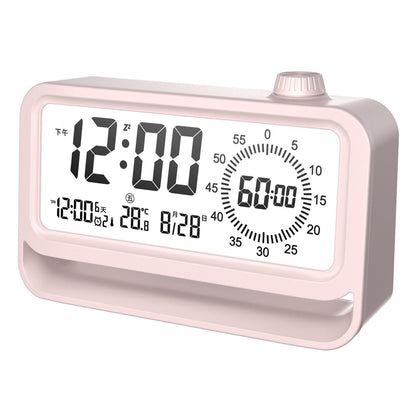 Digital Alarm Clock with Visual Timer 3 Level Brightness USB Rechargeable Countdown LCD Time Reminder