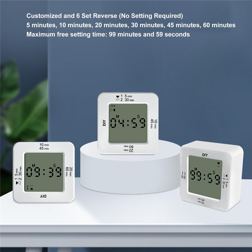 Large LED Display Multifunctional Digital Kitchen Timer with 4 Alarm Modes Stopwatch Clock