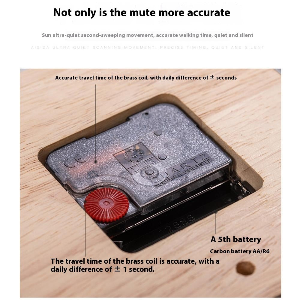 Black Walnut Wood Mini Desk Clock Silent Quartz Movement Table Clock for Bedroom Kitchen