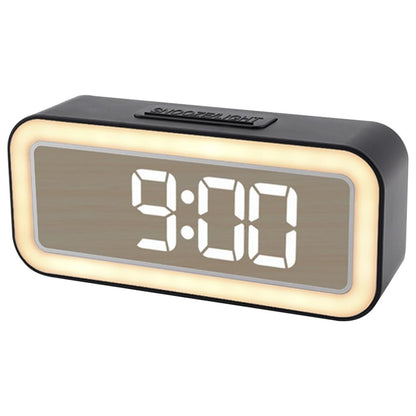 Mirror Surface LED Digital Alarm Clock Temperature Display Students Bedside Desktop Clock