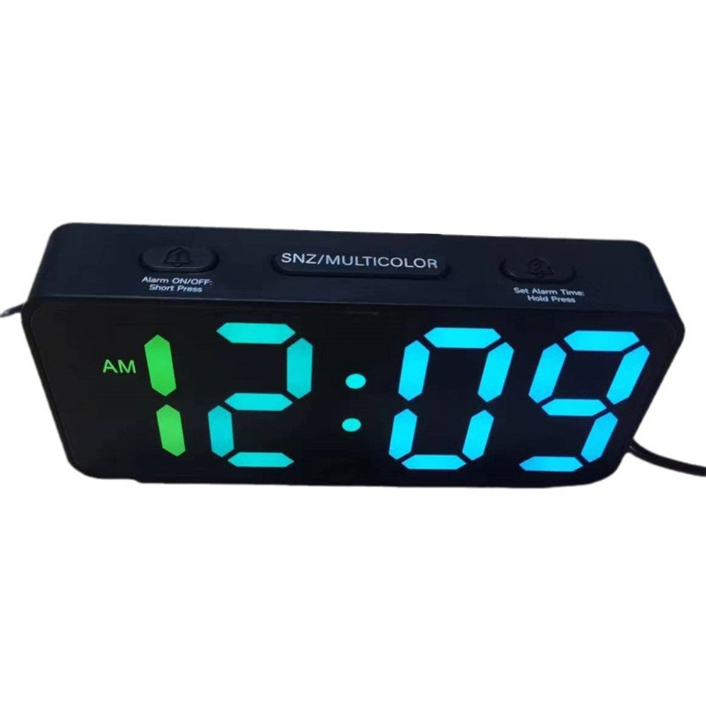 YF2024 Dual Alarm 15 RGB Colors LED Mirror Surface Clock Mini Student Desktop Digital Clock