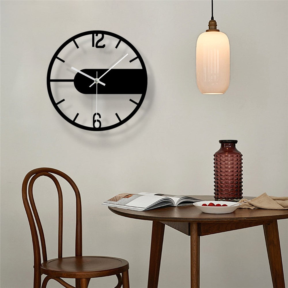 Round Clear Acrylic Wall Clock Silent Non-Ticking Clock (No Battery) for Kitchen  /  Home  /  Living Room
