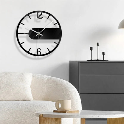 Round Clear Acrylic Wall Clock Silent Non-Ticking Clock (No Battery) for Kitchen  /  Home  /  Living Room