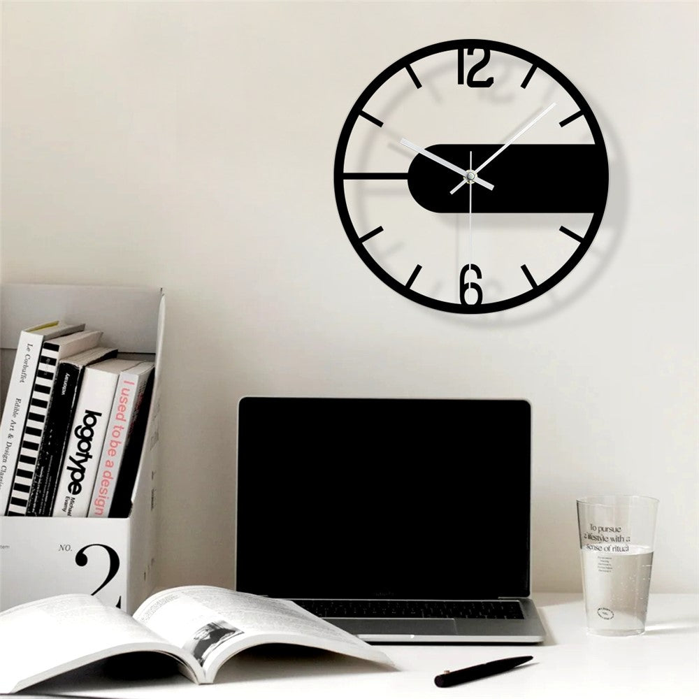 Round Clear Acrylic Wall Clock Silent Non-Ticking Clock (No Battery) for Kitchen  /  Home  /  Living Room
