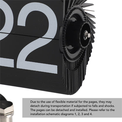 Automatic Flip Clock Retro Simple Home Living Room Table Clock Dual Foot Stainless Steel Quartz Movement Flip Clock