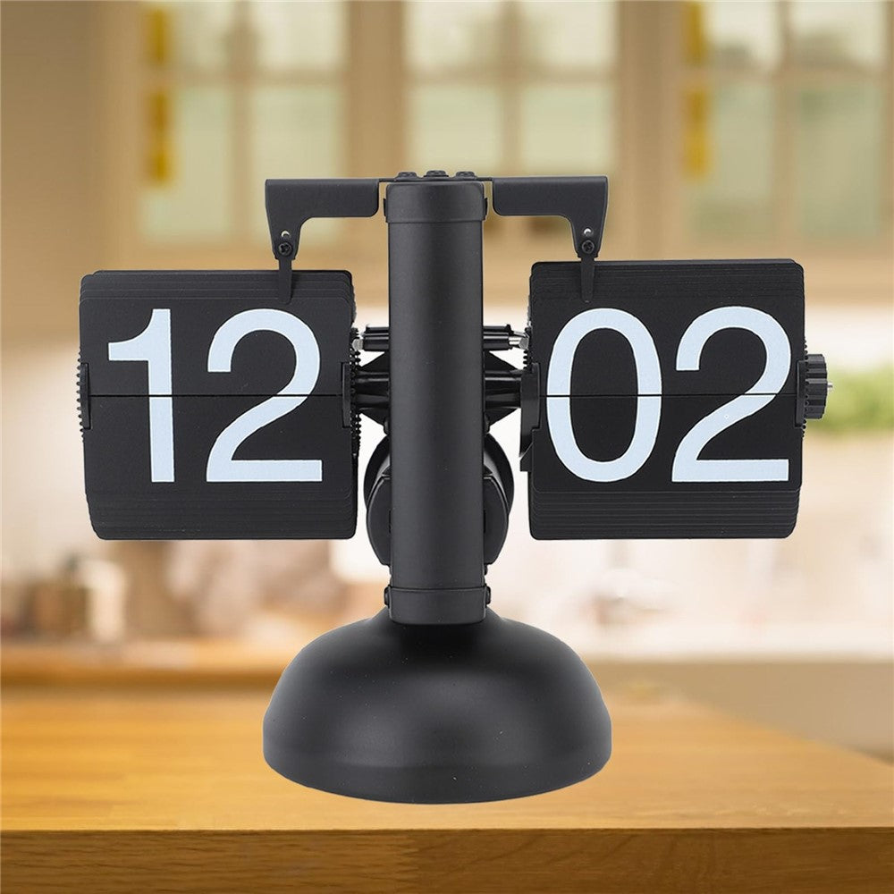 Retro Automatic Flipping Clock Balance Mechanical Flip Over Quartz Table Clock for Living Room