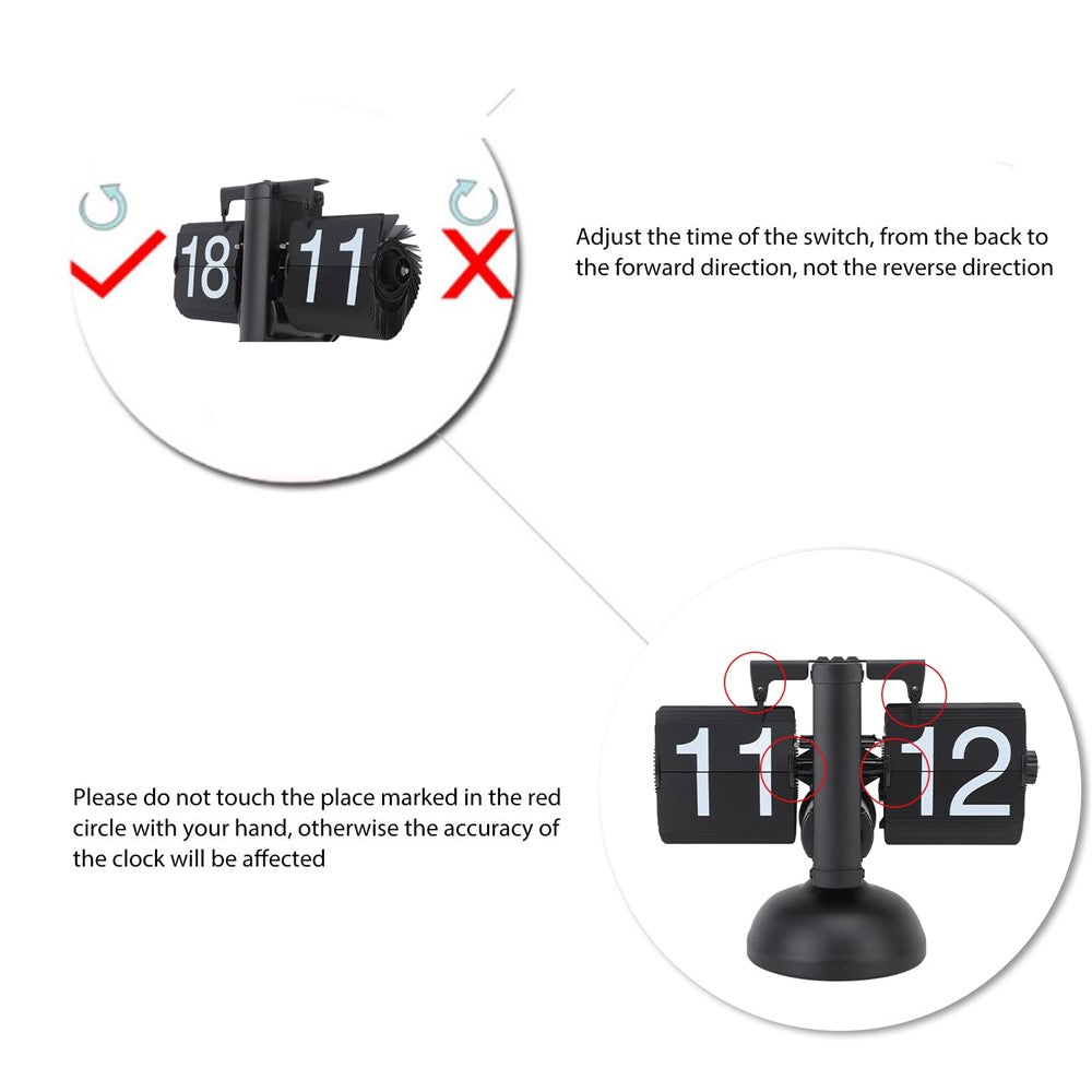 Retro Automatic Flipping Clock Balance Mechanical Flip Over Quartz Table Clock for Living Room