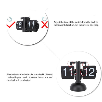 Retro Automatic Flipping Clock Balance Mechanical Flip Over Quartz Table Clock for Living Room