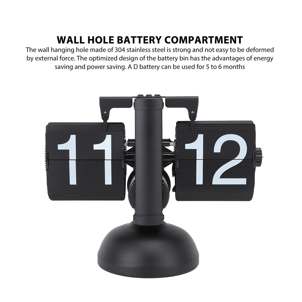 Retro Automatic Flipping Clock Balance Mechanical Flip Over Quartz Table Clock for Living Room