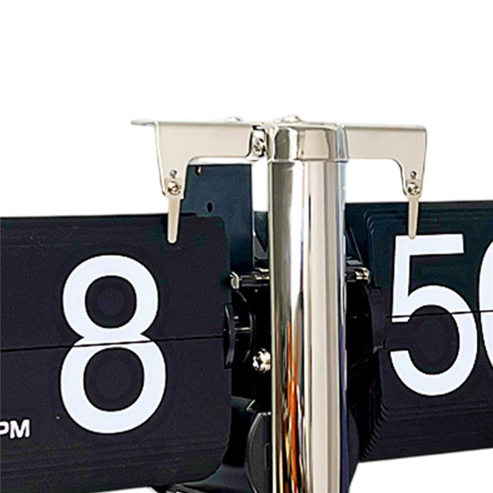 Auto Flip Down Clock with Storage Drawer Vintage Style Balance Mechanical Desk Clock for Living Room