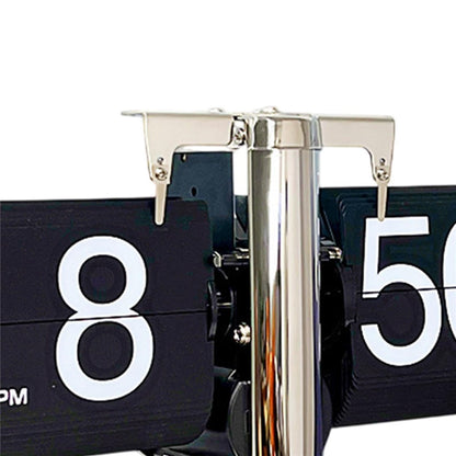 Auto Flip Down Clock with Storage Drawer Vintage Style Balance Mechanical Desk Clock for Living Room