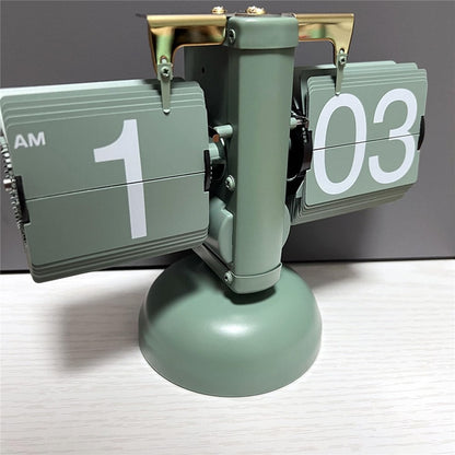 Retro Auto Flip Clock Living Room Desk Clock Balance Mechanical Flip Down Clock