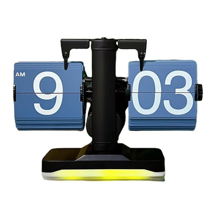 Automatic Flip Clock Retro Simple Home Table Clock Single Foot Stainless Steel Quartz Movement Flip Clock with Night Light