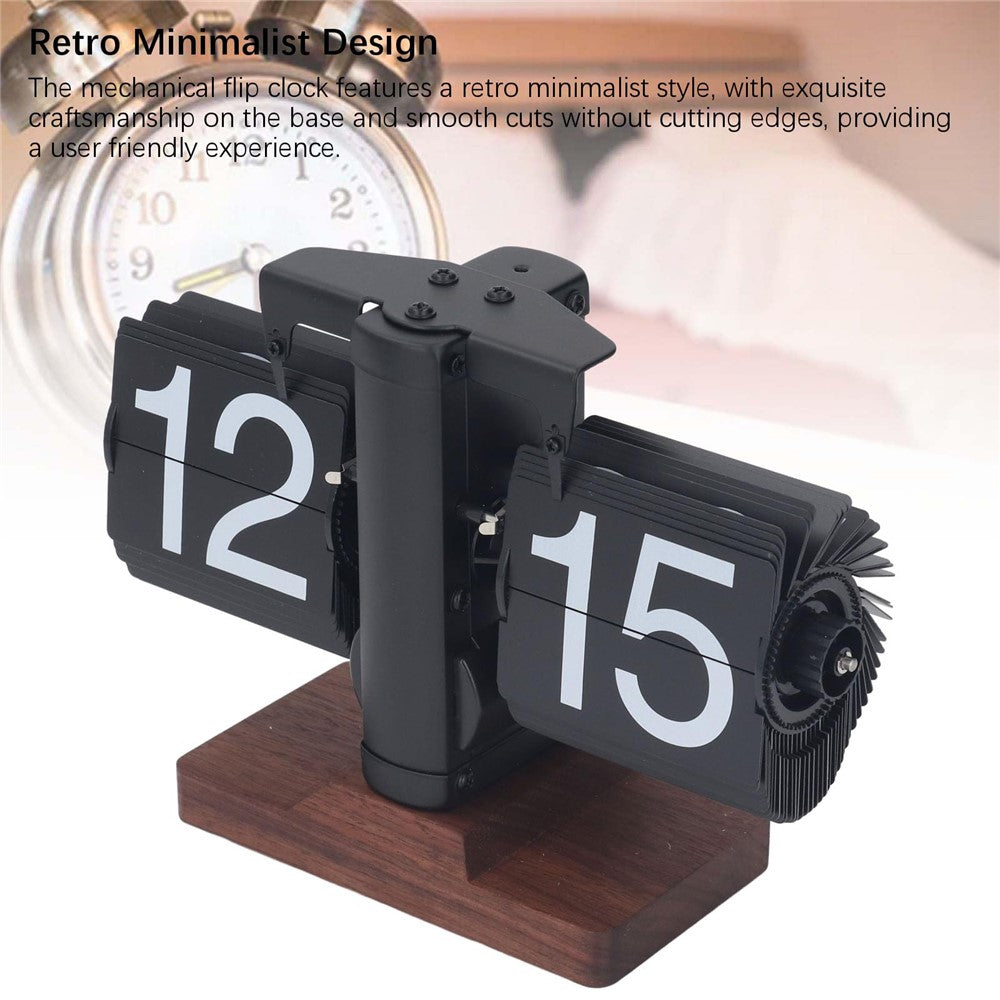 Auto Flip Clock Living Room Retro Desk Clock Balance Mechanical Flip Down Clock 24H Format
