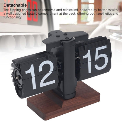 Auto Flip Clock Living Room Retro Desk Clock Balance Mechanical Flip Down Clock 24H Format
