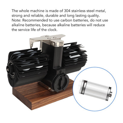 Automatic Flip Clock Retro Simple Desk Clock Single Foot Stainless Steel Quartz Movement Flip Clock Square Walnut Base