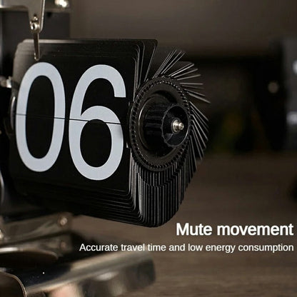 Retro Flip Down Clock Mechanical Digital Flip Desk Clock for Living Room 24 Hour Large Font Stainless Steel