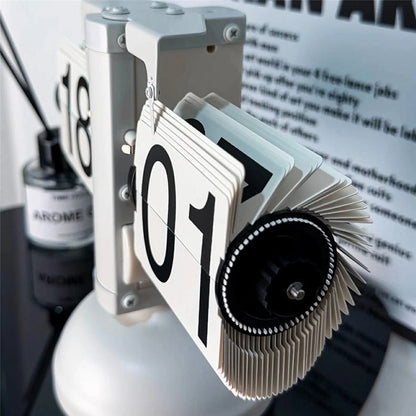 Retro Flip Down Clock Mechanical Digital Flip Desk Clock for Living Room 24 Hour Large Font Stainless Steel