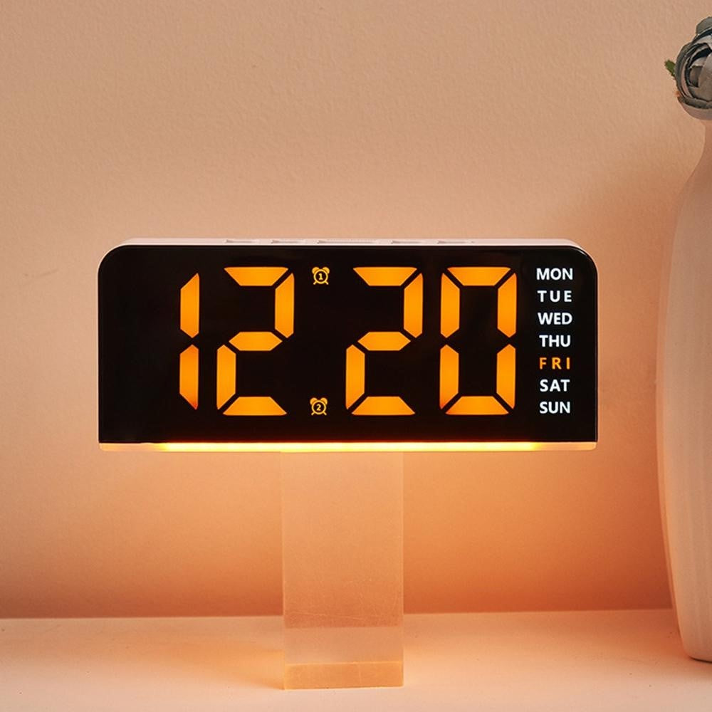 GH9001 LED Digital Clock Large Display with Date Temperature Ambient Light Multi Function Alarm Clock