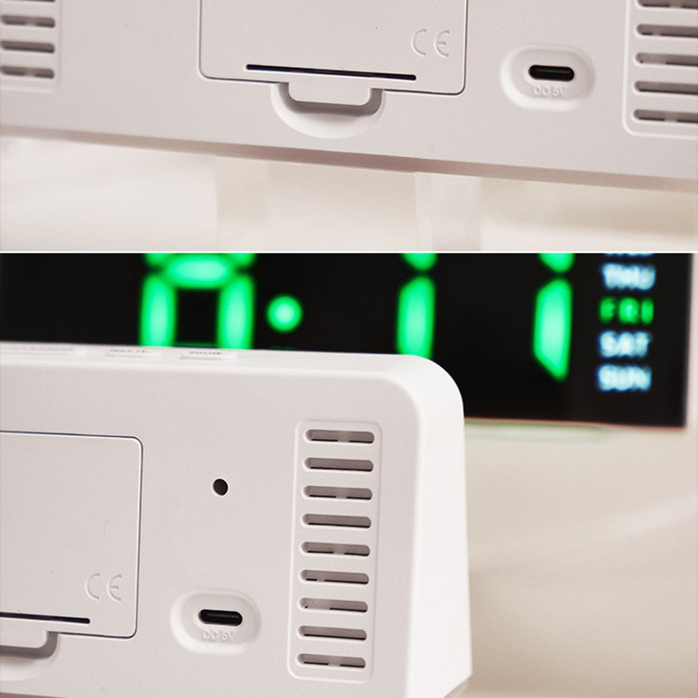 GH9001 LED Digital Clock Large Display with Date Temperature Ambient Light Multi Function Alarm Clock