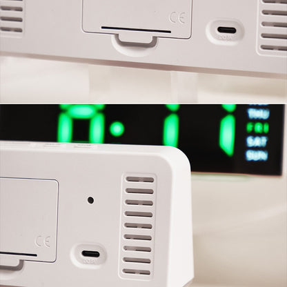 GH9001 LED Digital Clock Large Display with Date Temperature Ambient Light Multi Function Alarm Clock