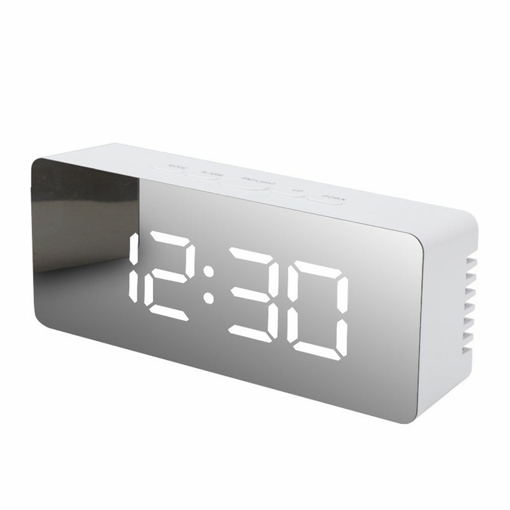 TS-S69 LED Digital Display Multifunction Clock Desk Makeup Mirror Alarm Clock with Temperature