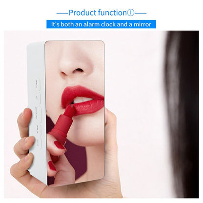 TS-S69 LED Digital Display Multifunction Clock Desk Makeup Mirror Alarm Clock with Temperature